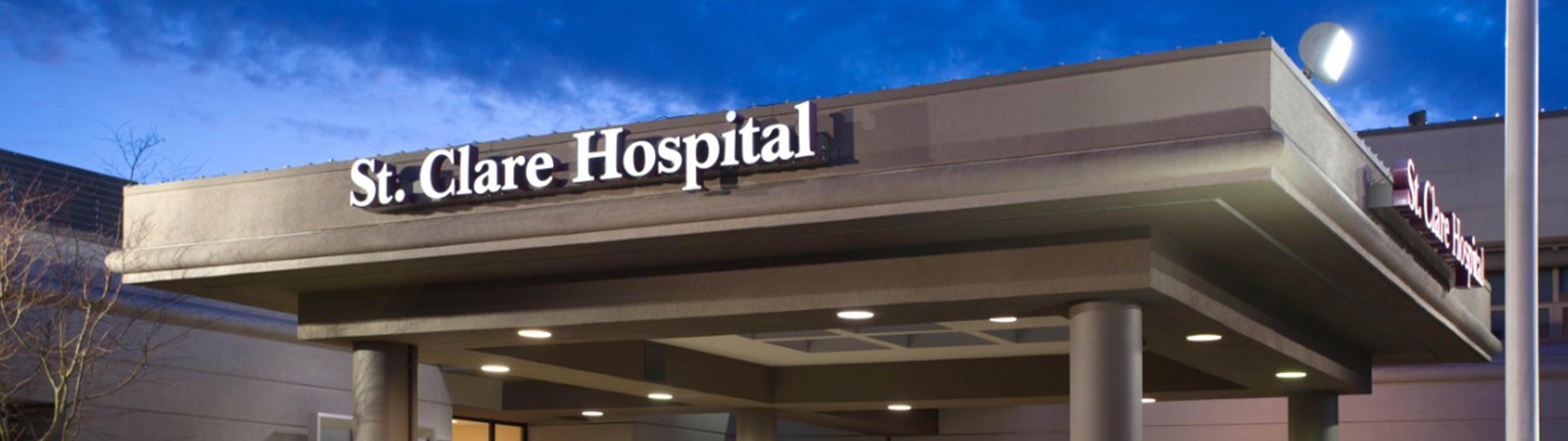 Exterior front view of St. Clare Hospital